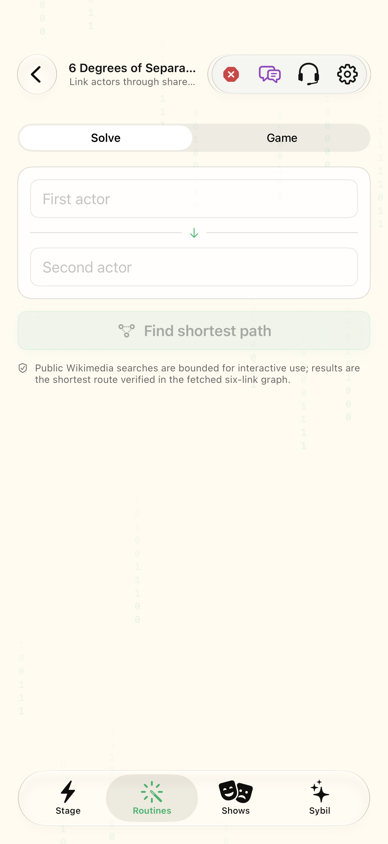 Native iOS Actor degrees screen