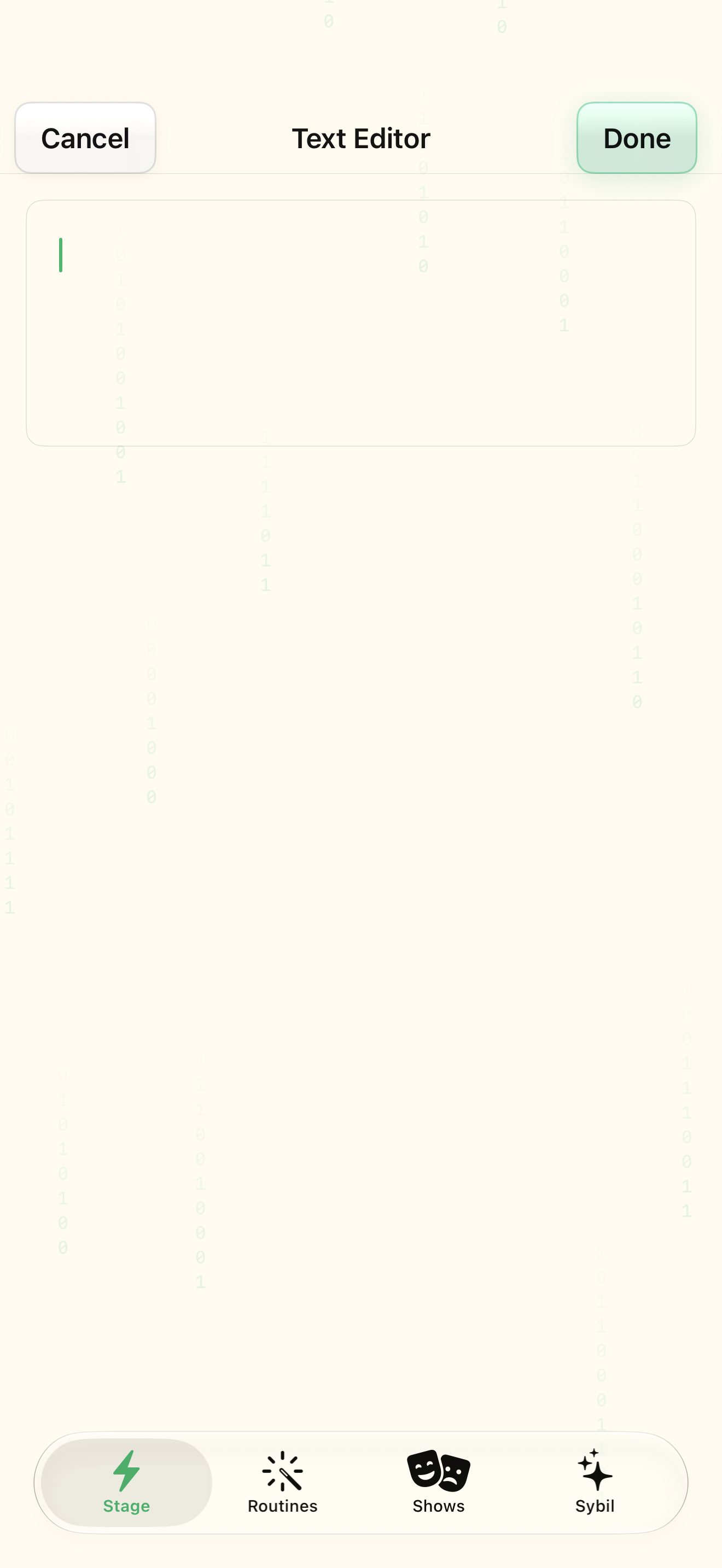 Native iOS Text editor screen