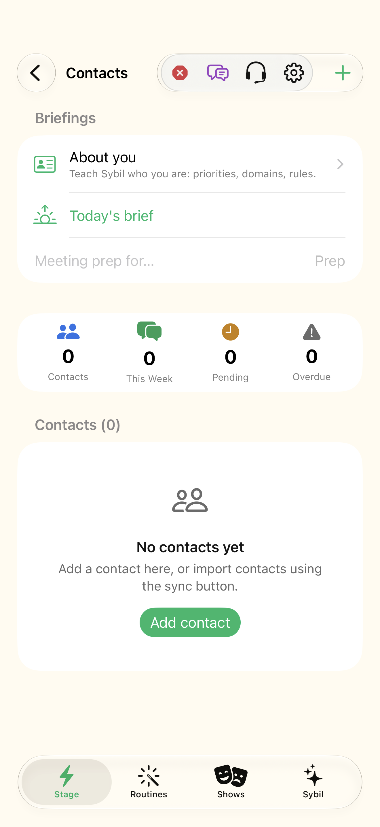 Turn conversations into relationship context native iOS screen
