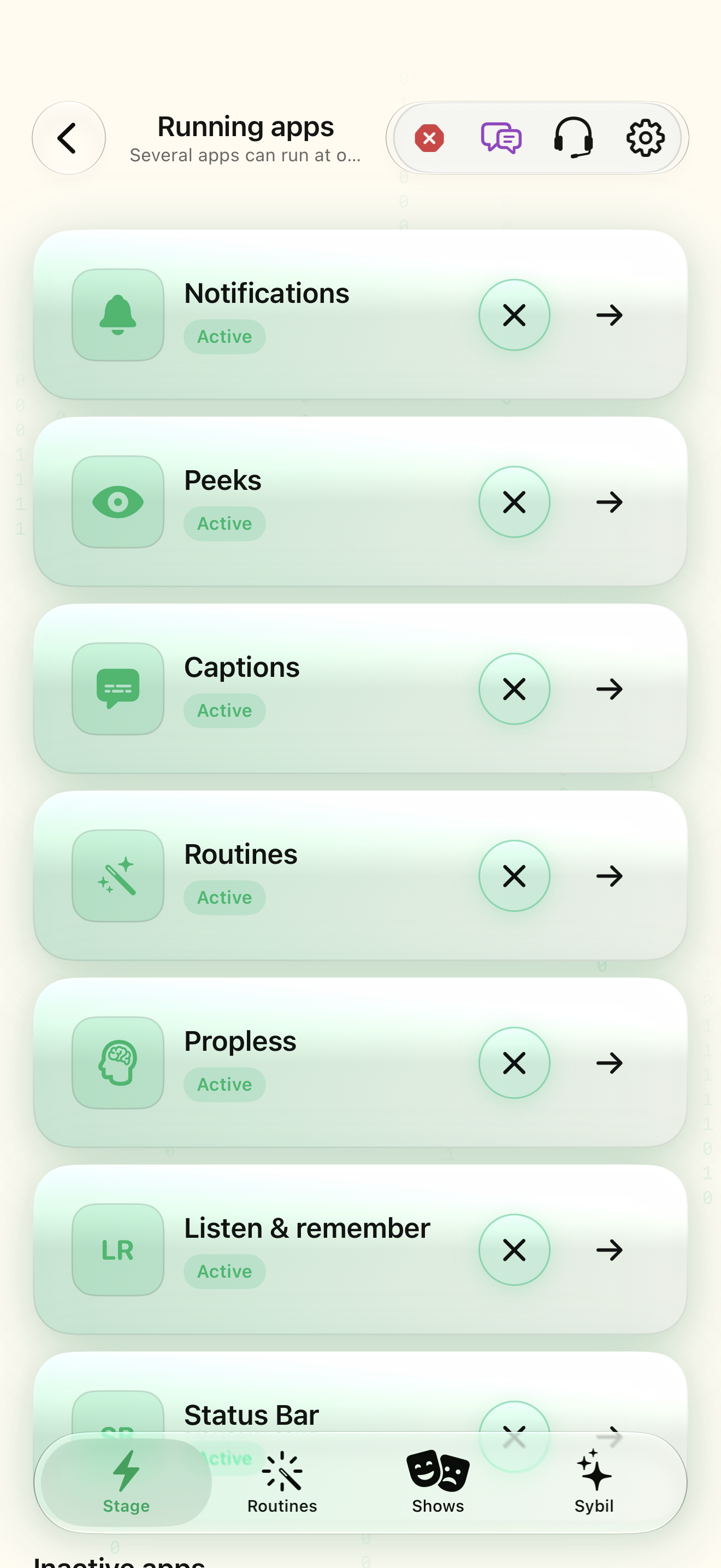 Native iOS Background apps screen