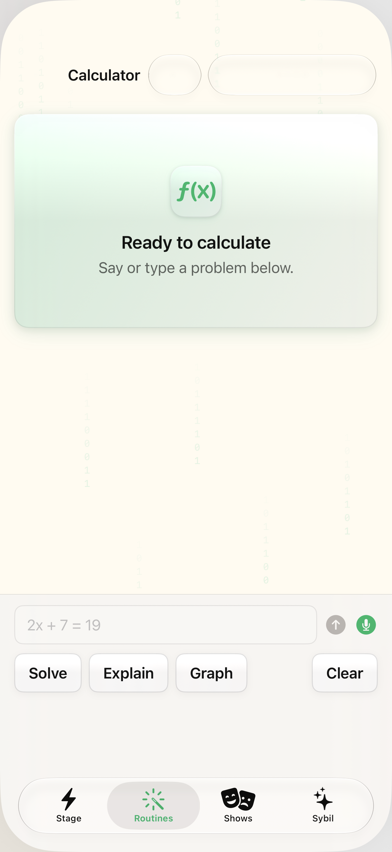 Native iOS Calculator screen