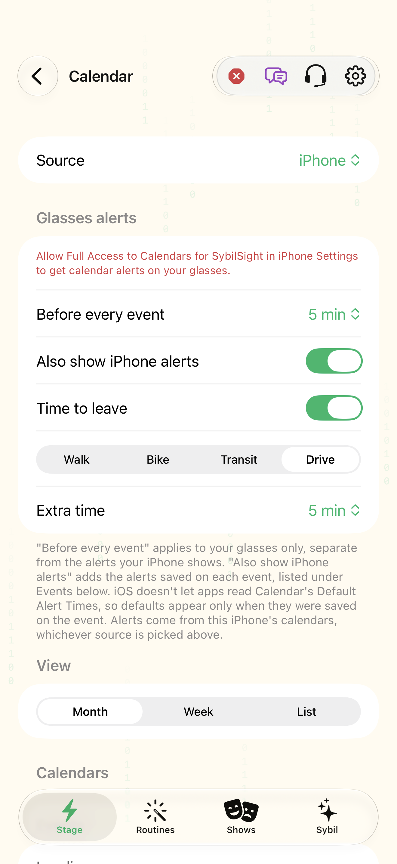Native iOS Calendar (Mac) screen
