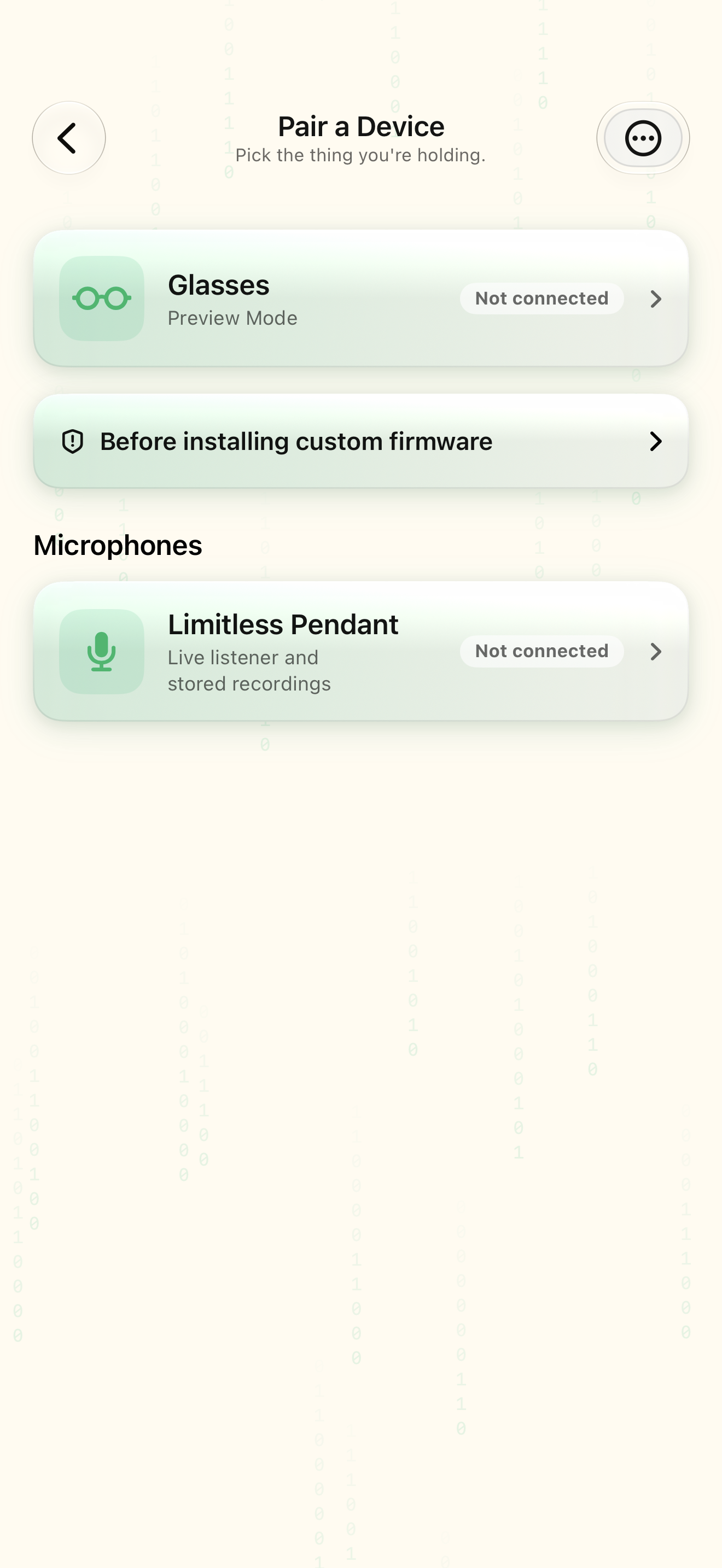 Pair your smart glasses native iOS screen