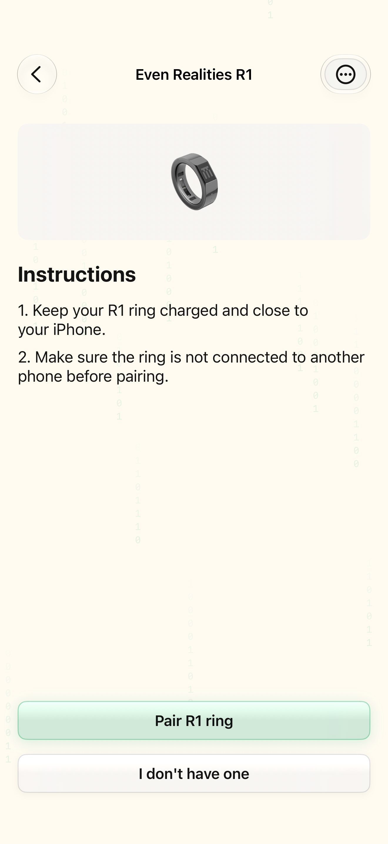 Native iOS Prepare the ring screen