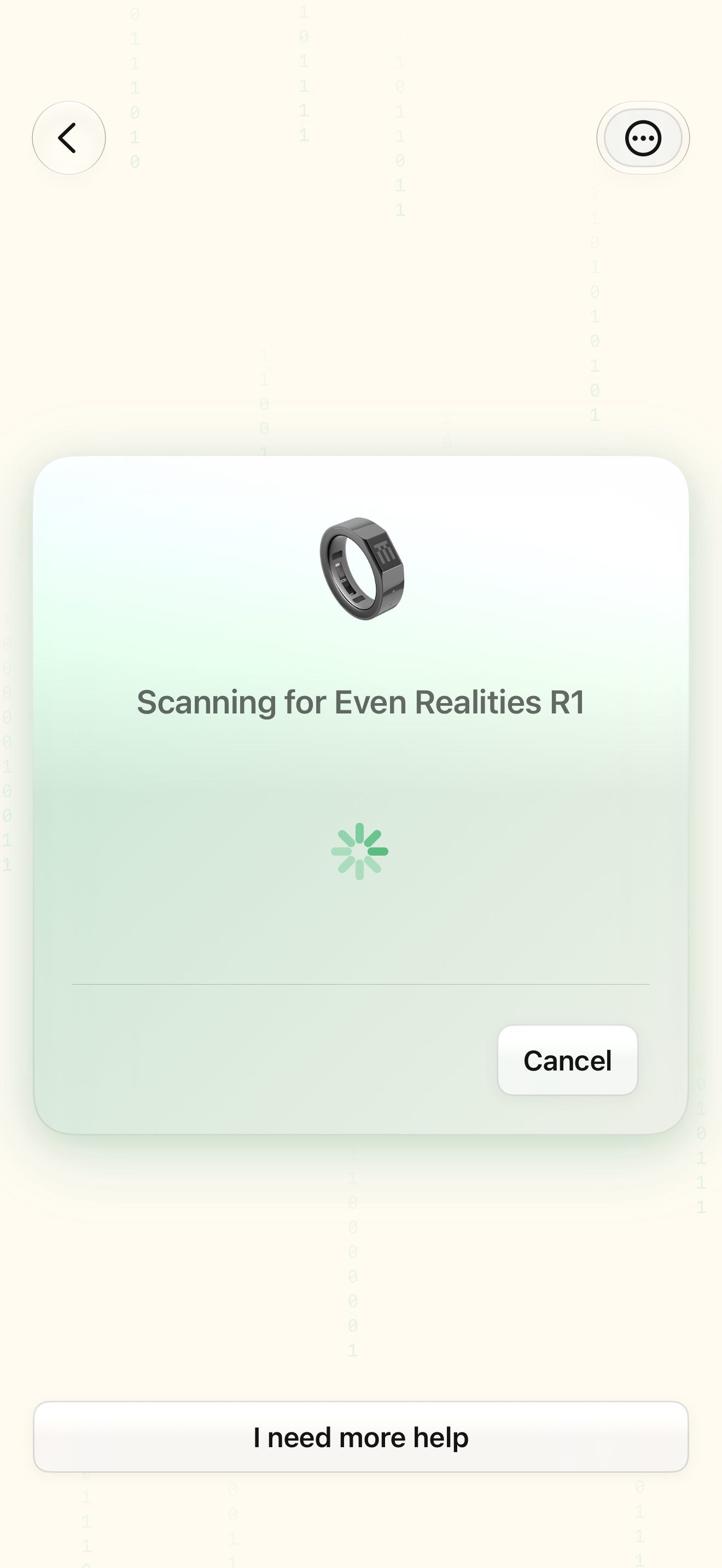 Native iOS Scanning for the ring screen
