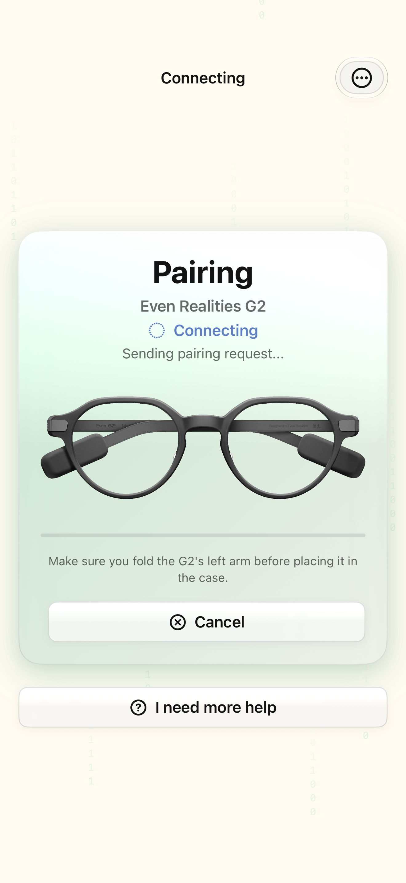 Native iOS Connecting the glasses screen