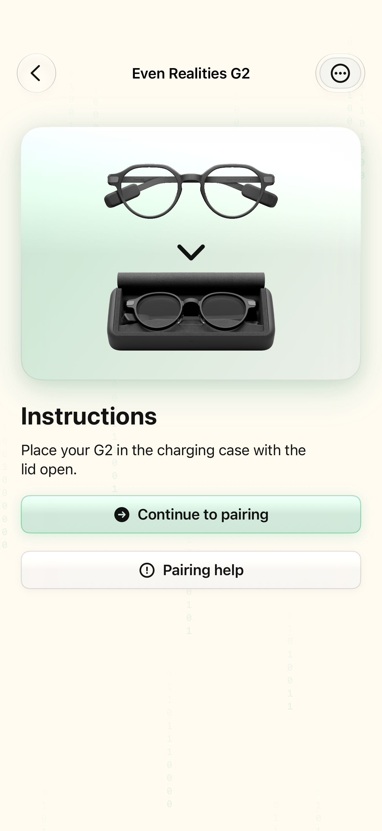 Native iOS Prepare the glasses screen