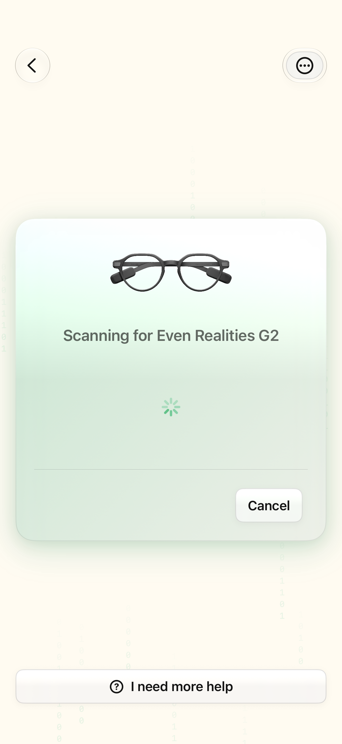 Native iOS Scanning for glasses screen