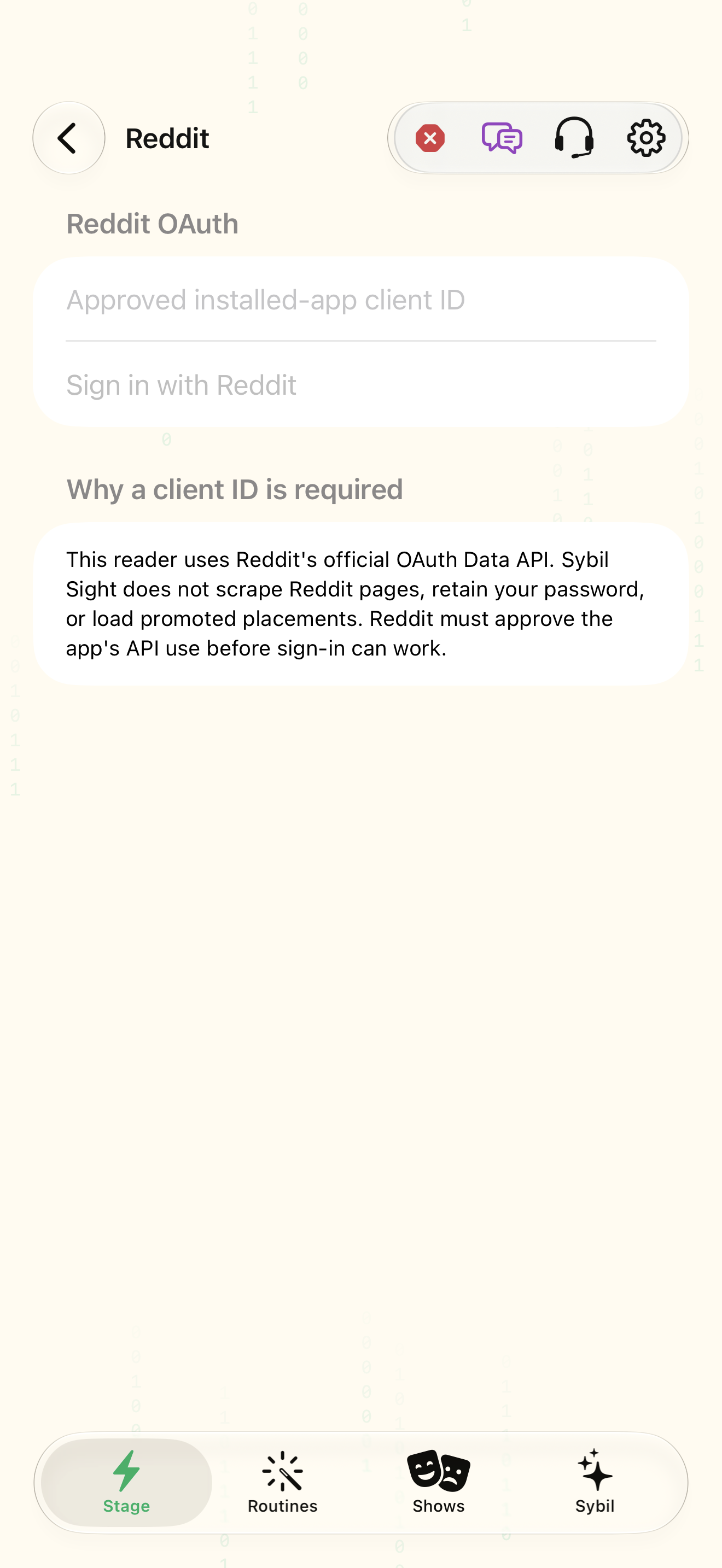 Native iOS Reddit screen