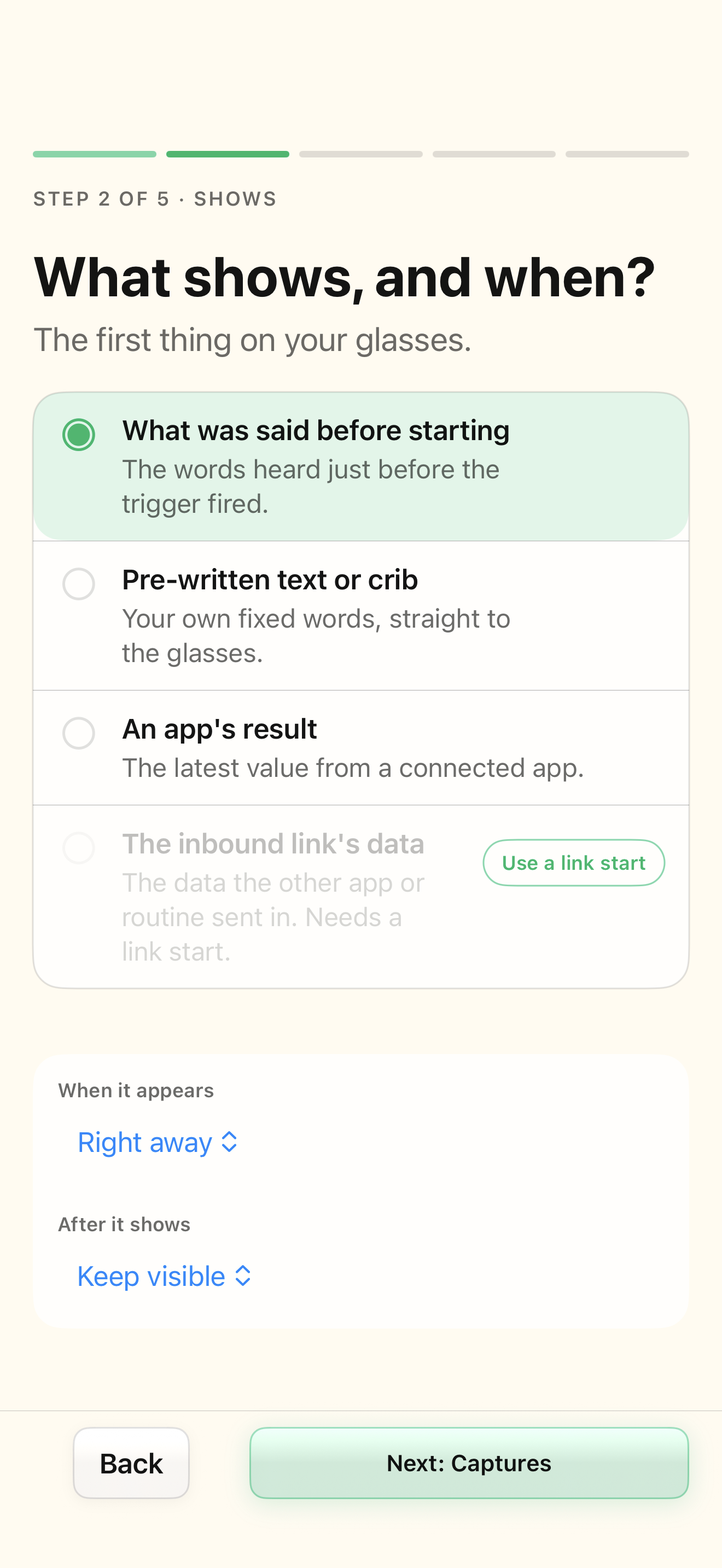 Native iOS Shows screen