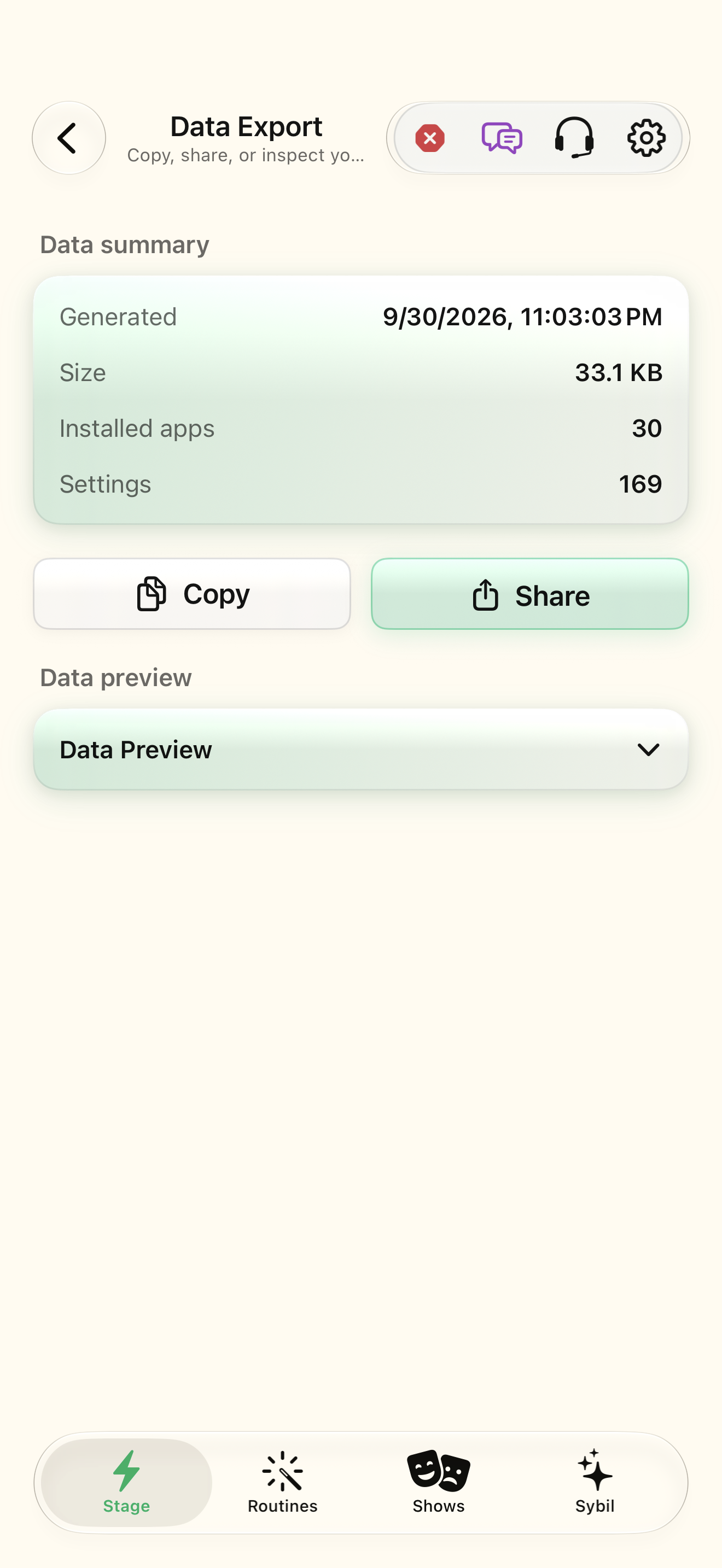 Understand exports and synchronization native iOS screen