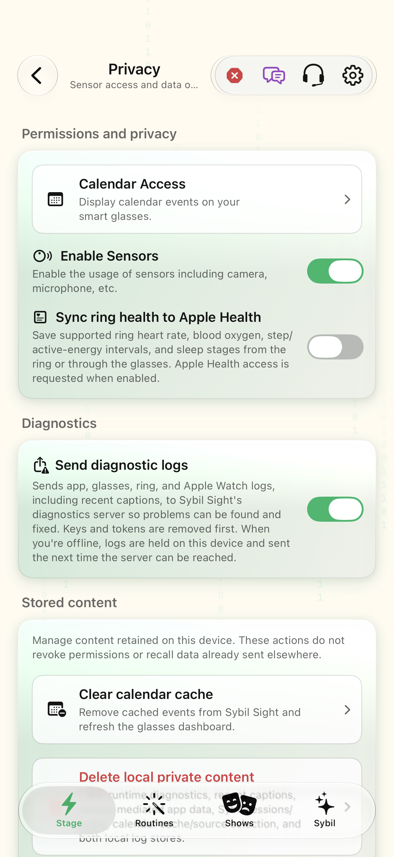 Choose your privacy and processing boundaries native iOS screen