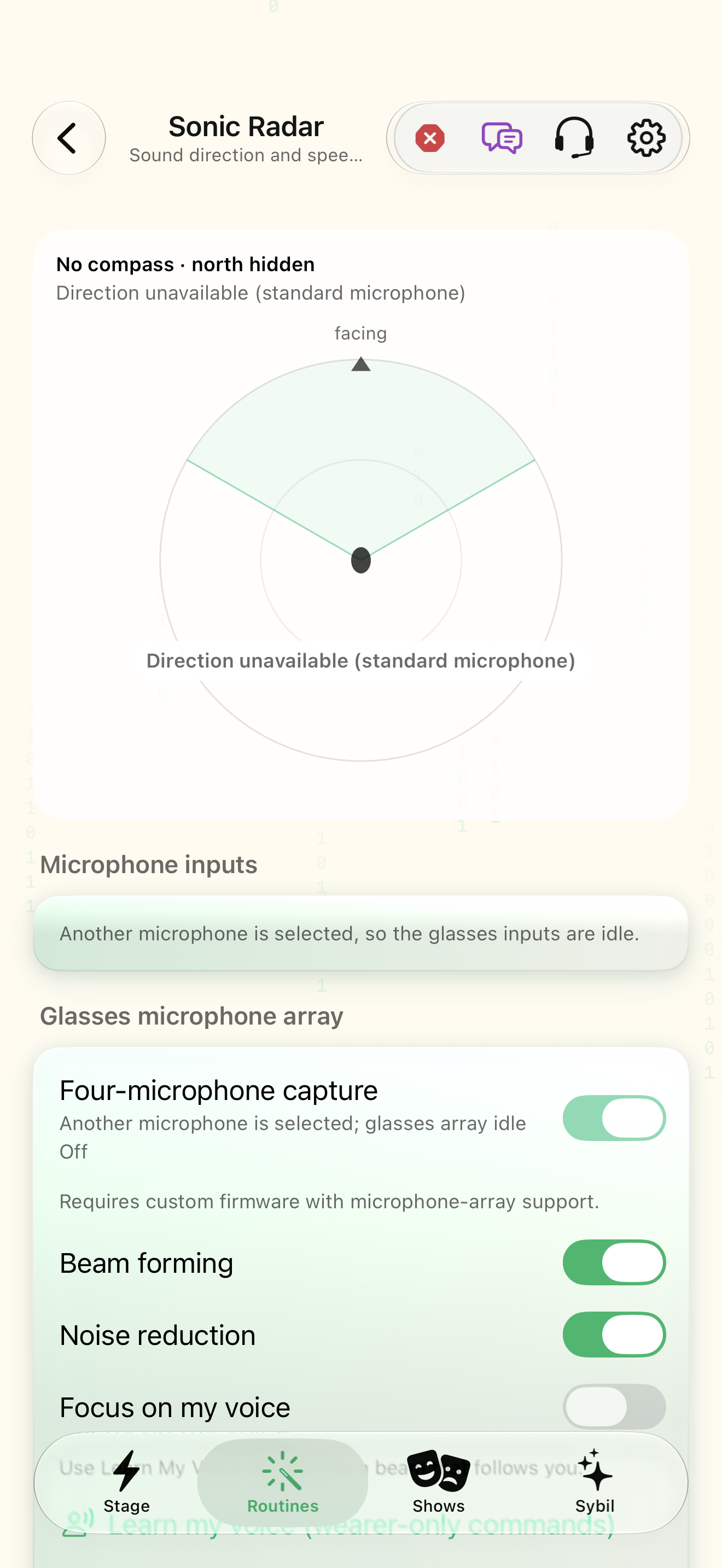 Native iOS Sonic Radar screen