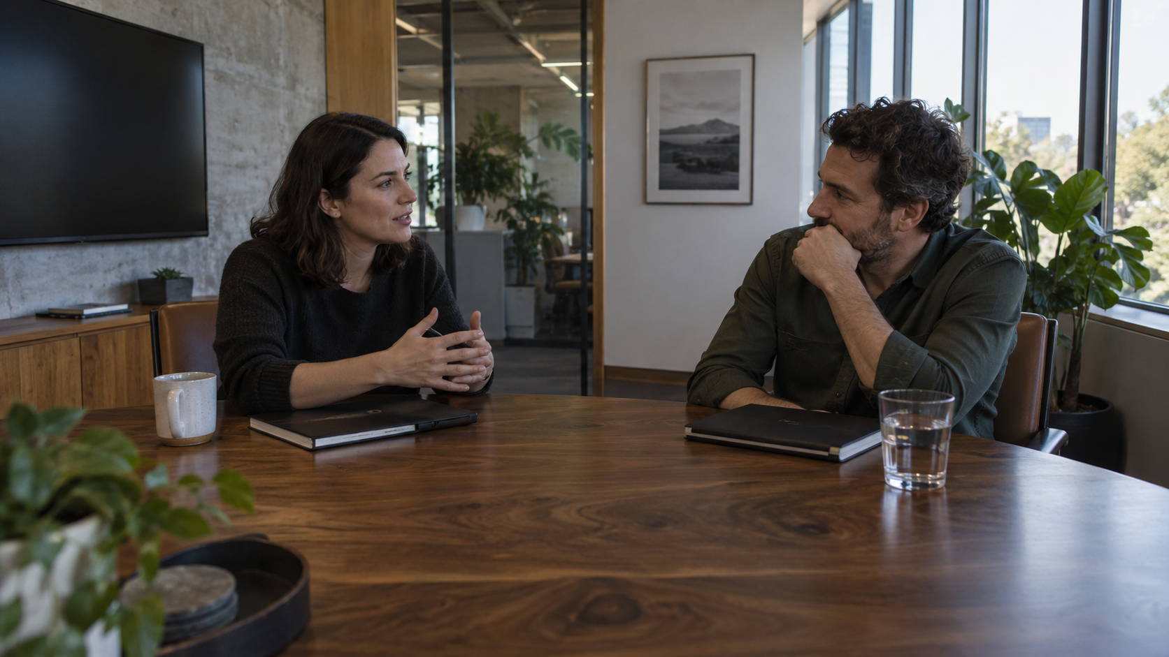 Walk into the meeting prepared — generated scene