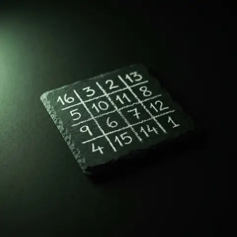 A chalk magic square on slate